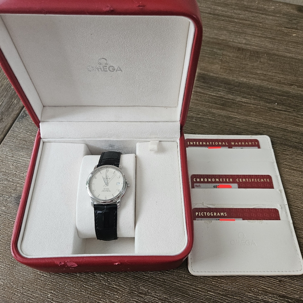 Omega Men's DE VILLE Steel Alligator Strap Watch - Picture 8 of 11